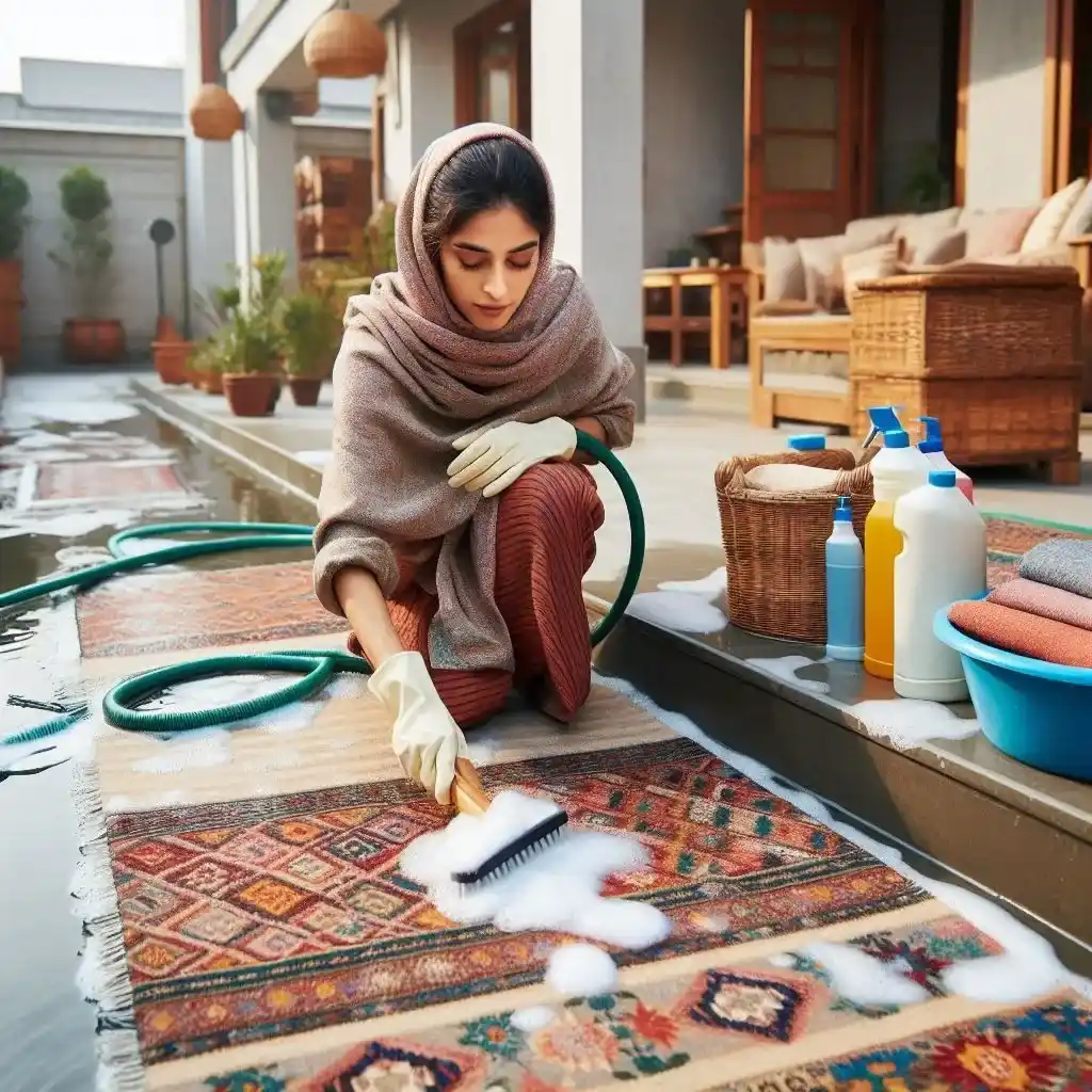 مراحل شستشوی فرش پشمی در منزل